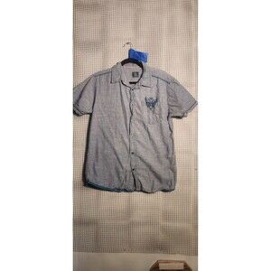 Black Jack Mens Small Blue Button Up Short Sleeve Pocket